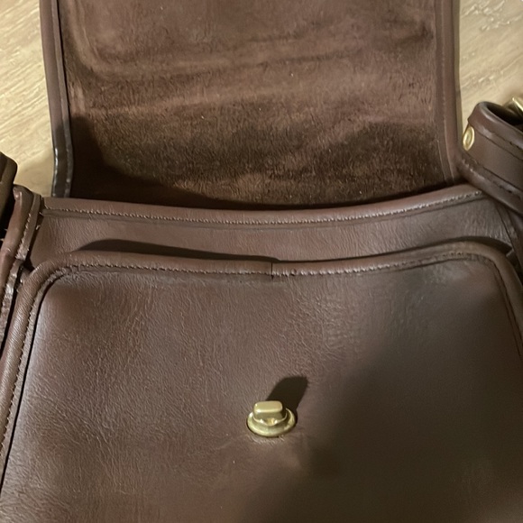 VINTAGE COACH BROWN LEATHER PURSE H8C-9061 BOLSO MESSENGER BAG HOMBRO - Picture 6 of 11